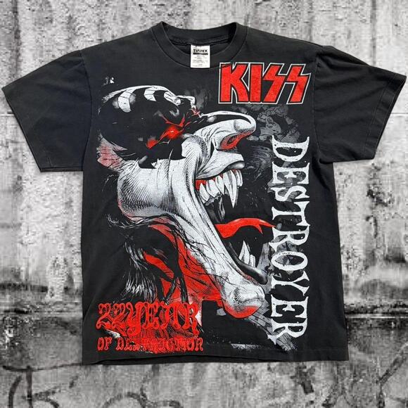 KISS Destroyer All-Over-Print Graphic Tee, Size Large - NWOT - Picture 1 of 5